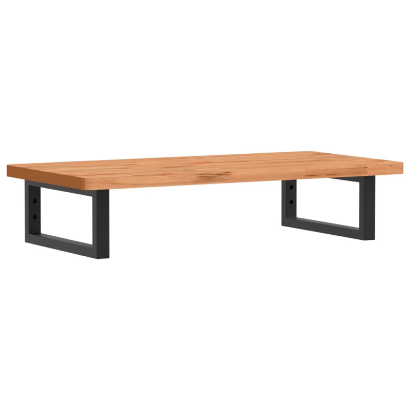 Waschbeckenregal Wandmontage Stahl und Massivholz Buche