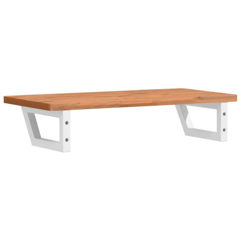 Waschbeckenregal Wandmontage Stahl und Massivholz Buche