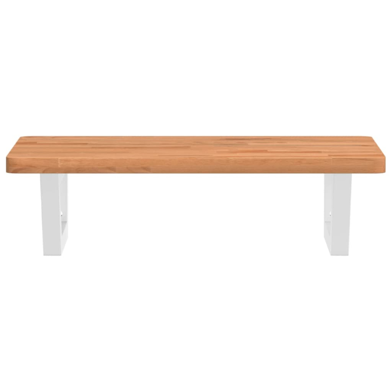Waschbeckenregal Wandmontage Stahl und Massivholz Buche