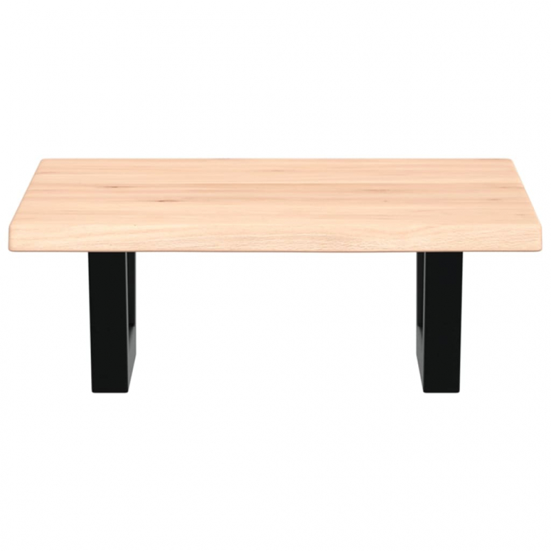 Waschtischplatte mit Halterung Stahl und Massivholz Eiche