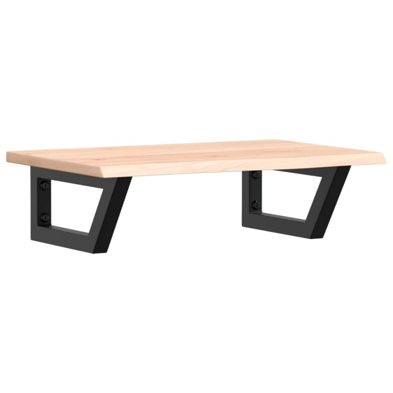 Waschtischplatte mit Halterung Stahl und Massivholz Eiche
