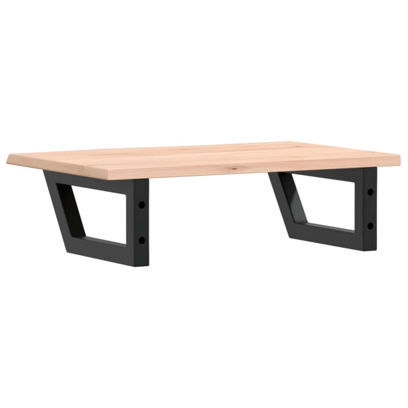 Waschtischplatte mit Halterung Stahl und Massivholz Eiche