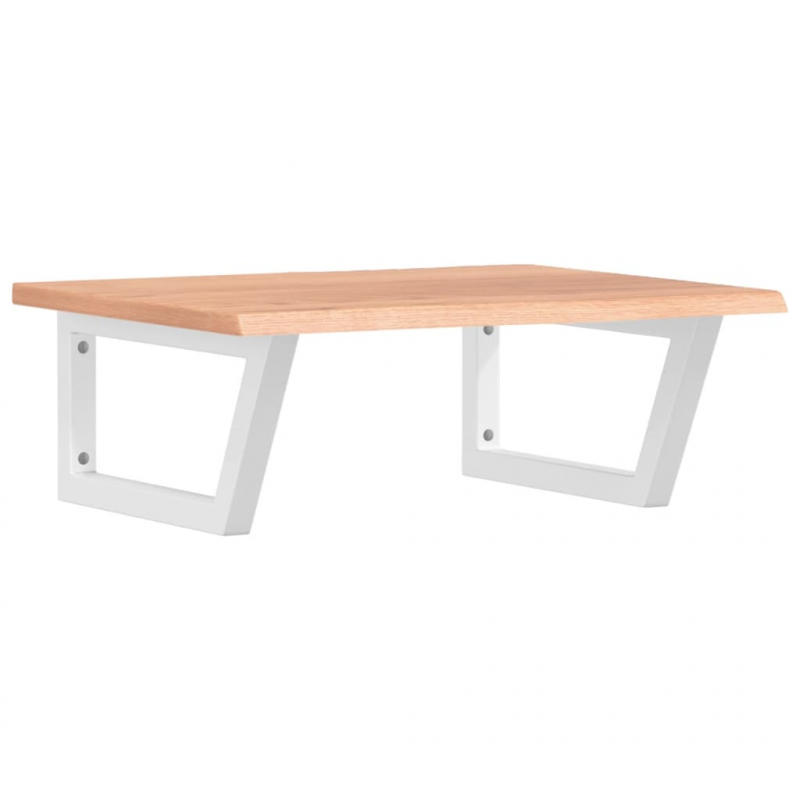Waschtischplatte mit Halterung Stahl und Massivholz Eiche