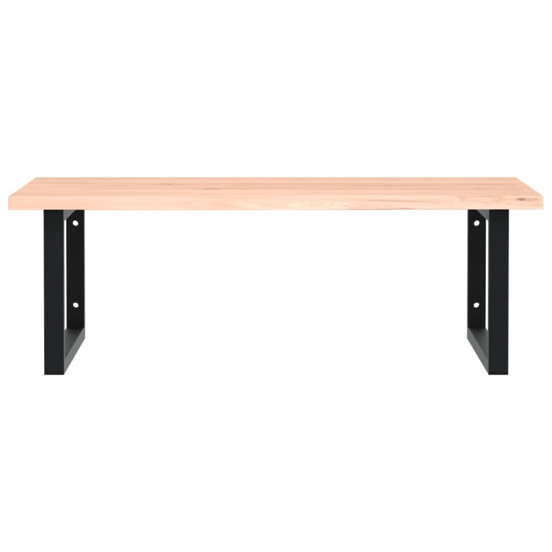 Waschtischplatte mit Halterung Stahl und Massivholz Eiche