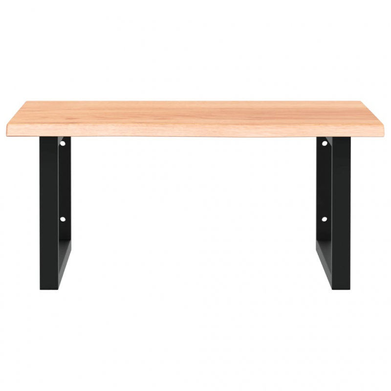 Waschtischplatte mit Halterung Stahl und Massivholz Eiche