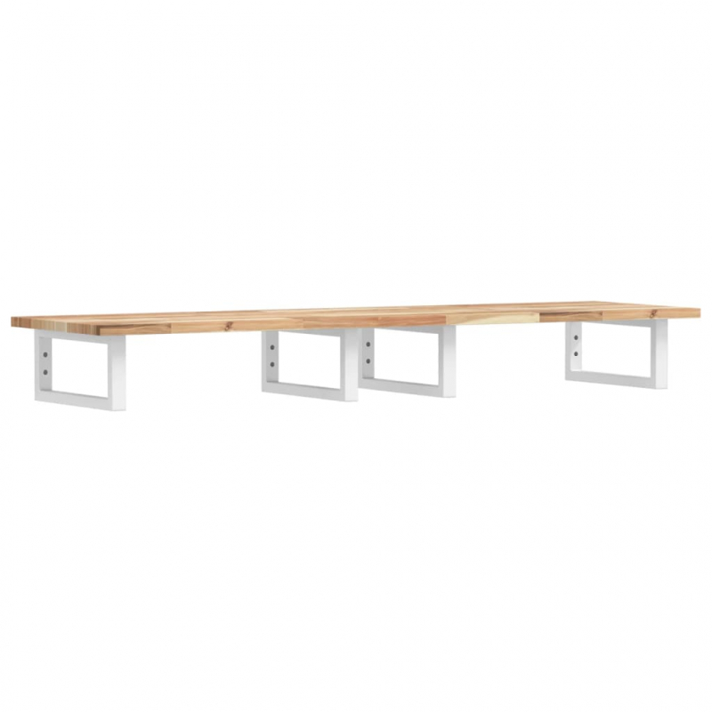 Waschbeckenregal Wandmontage Stahl und Akazienholz