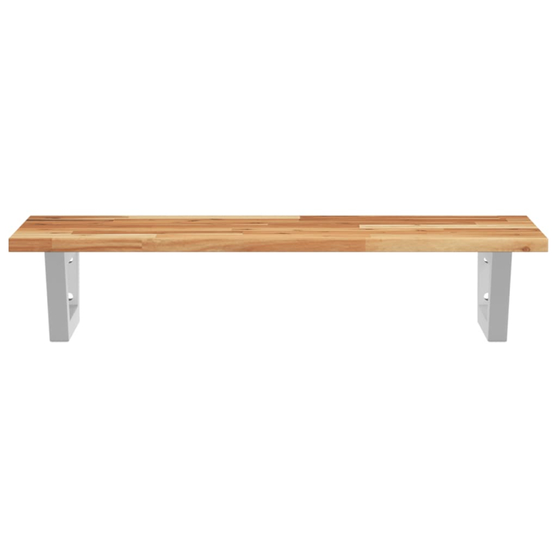 Waschbeckenregal Wandmontage Stahl und Akazienholz
