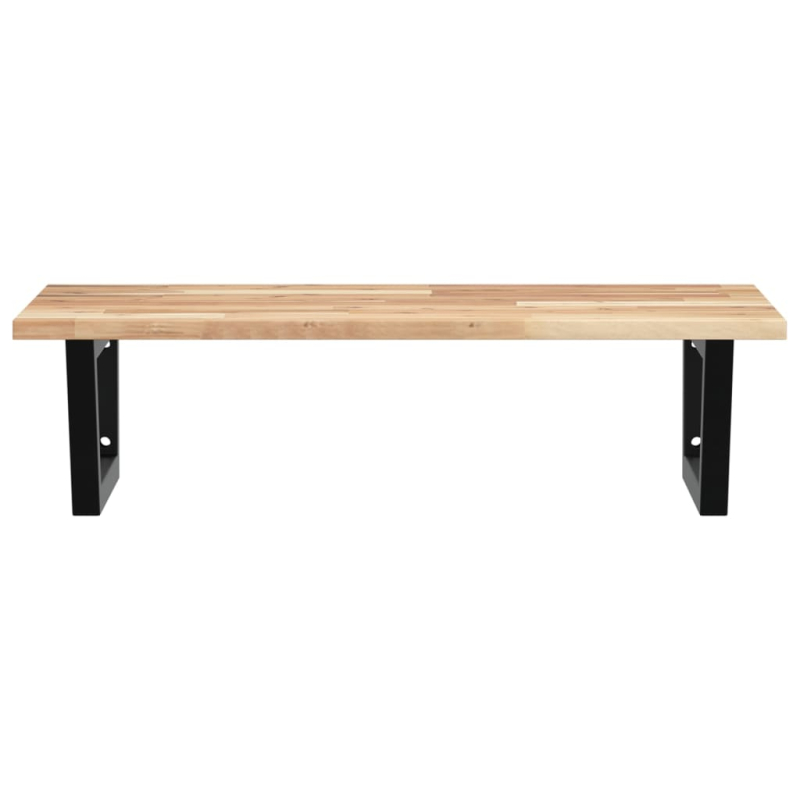 Waschbeckenregal Wandmontage Stahl und Akazienholz