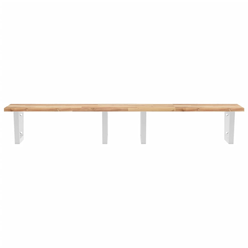 Waschbeckenregal Wandmontage Stahl und Akazienholz