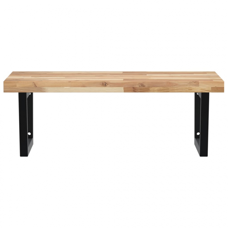 Waschbeckenregal Wandmontage Stahl und Akazienholz