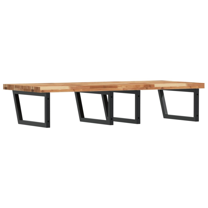 Waschbeckenregal Wandmontage Stahl und Akazienholz