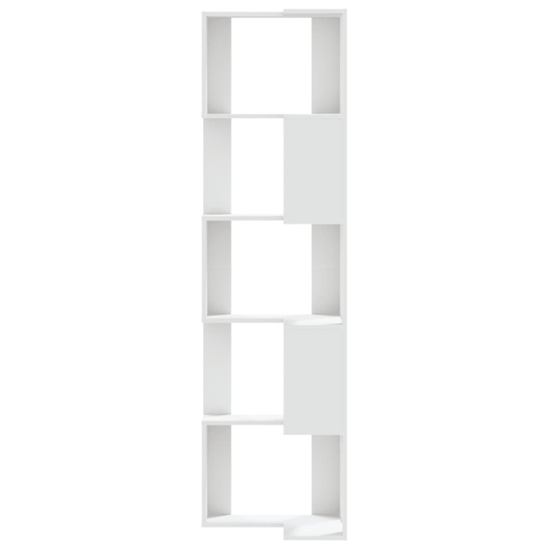Eck-Bücherregal 5 Böden Weiß 50x50x179 cm Holzwerkstoff