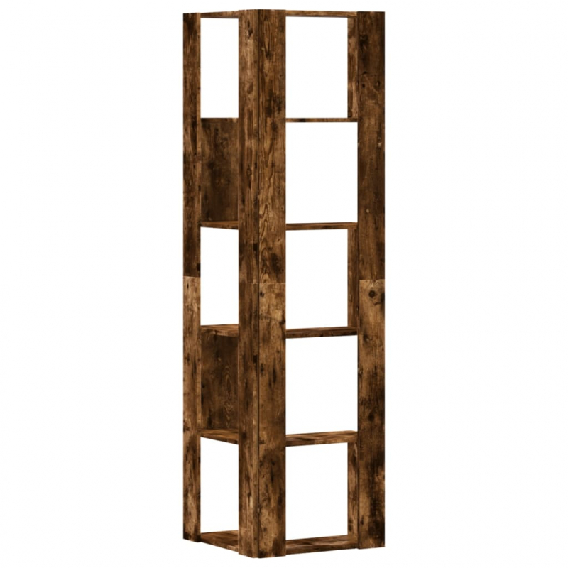 Eck-Bücherregal 5 Böden Räuchereiche 50x50x179 cm Holzwerkstoff