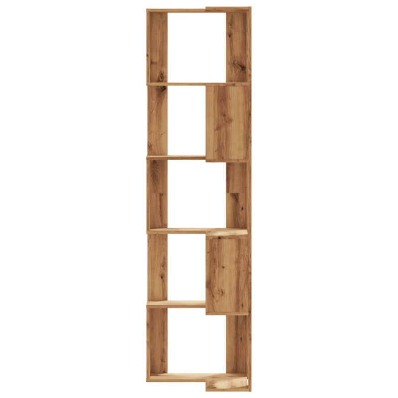 Eck-Bücherregal 5 Böden Artisan-Eiche 50x50x179cm Holzwerkstoff