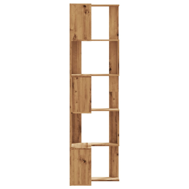 Eck-Bücherregal 5 Böden Artisan-Eiche 50x50x179cm Holzwerkstoff