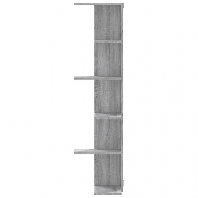 Wand-Eckregal Grau Sonoma 36,5x36,5x140 cm Holzwerkstoff