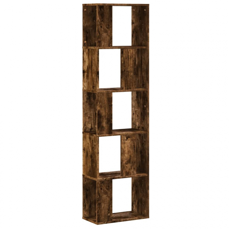 Bücherregal 5 Böden Räuchereiche 45x23,5x162,5 cm Holzwerkstoff