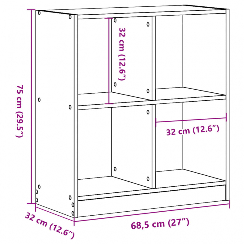 Bücherregal Altholz-Optik 68,5x32x75 cm Holzwerkstoff