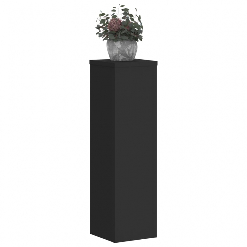 Pflanzenständer 2 Stk. Schwarz 17x17x60 cm Holzwerkstoff