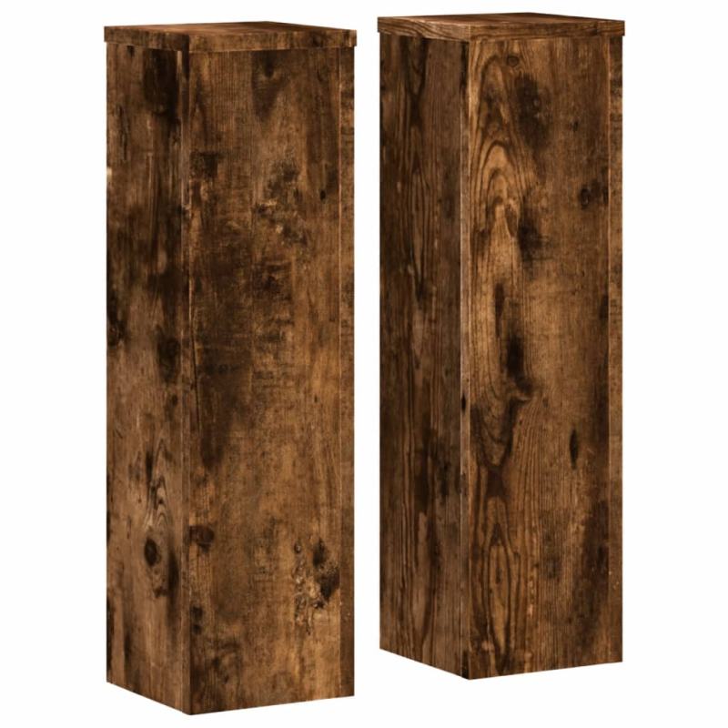 Pflanzenständer 2 Stk. Räuchereiche 17x17x60 cm Holzwerkstoff