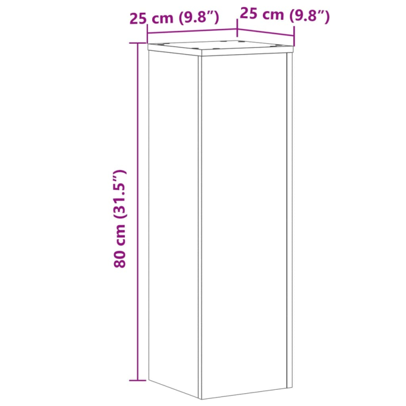 Pflanzenständer 2 Stk. Altholz-Optik 25x25x80 cm Holzwerkstoff
