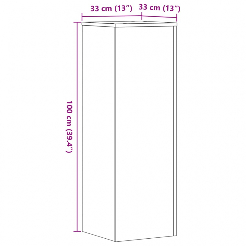 Pflanzenständer Altholz-Optik 33x33x100 cm Holzwerkstoff