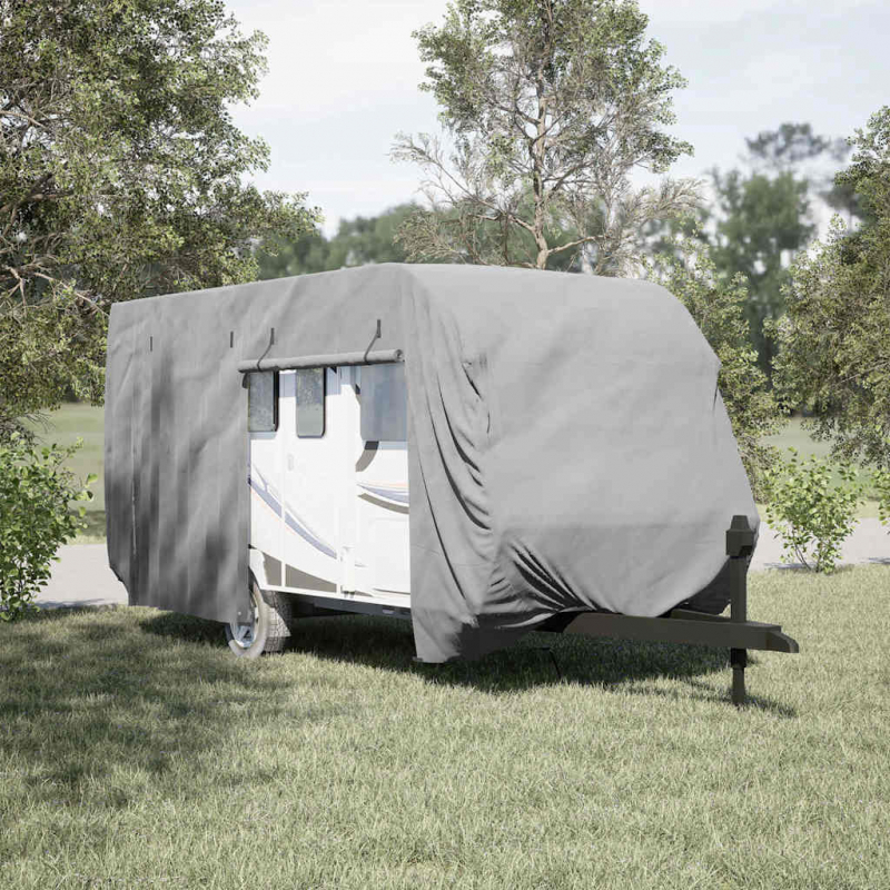Schutzhülle für Wohnwagen Grau 460x250x220 cm Vliesstoff