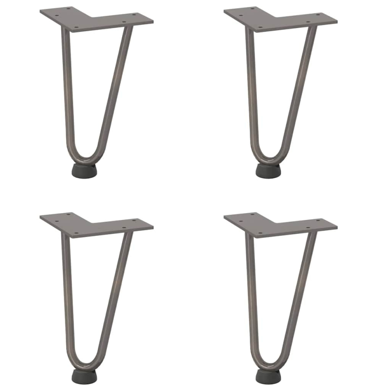 Haarnadelbeine 4 Stk. Naturstahl 20 cm Massivstahl