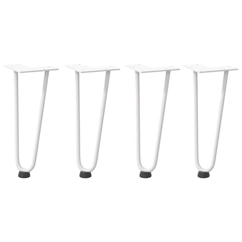 Haarnadelbeine 4 Stk. Weiß 30 cm Massivstahl