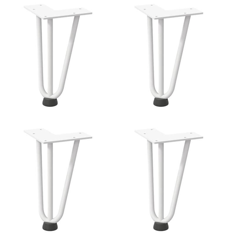 Haarnadelbeine 4 Stk. Weiß 20 cm Massivstahl