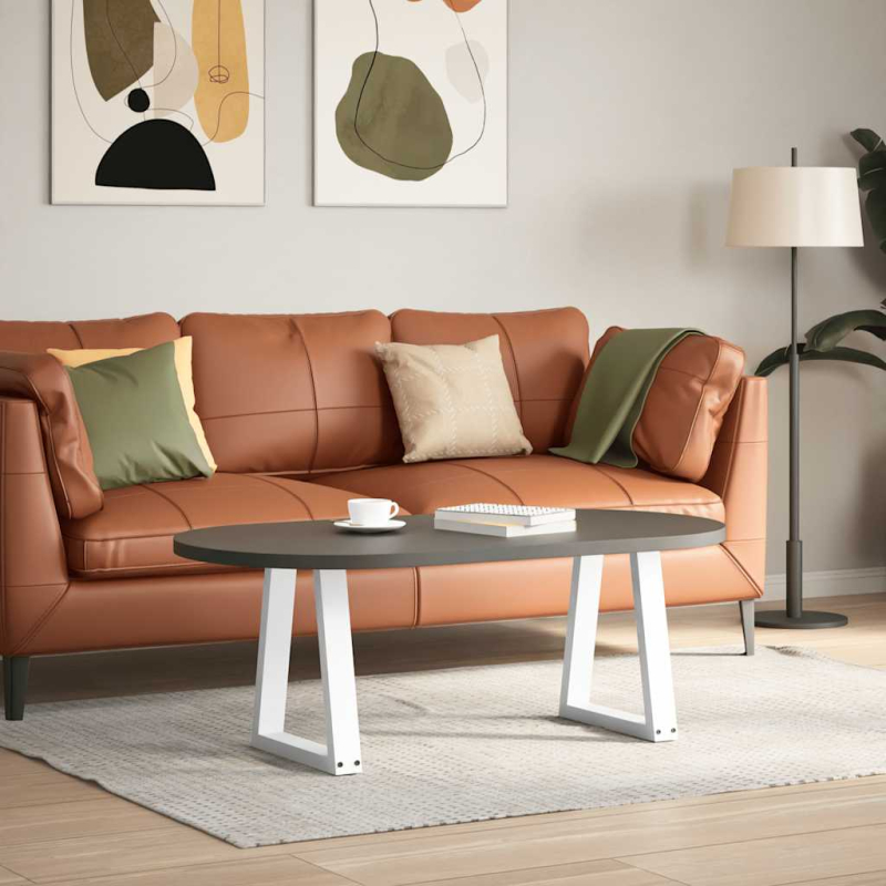 Esstisch Beine V-Form 2 Stück Weiß 38x(42-43,3) cm Stahl