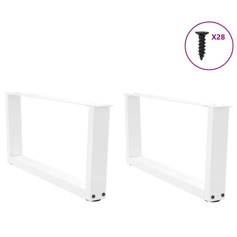 Esstischbeine V-Form 2 Stück Weiß 70x(30-31,3) cm Stahl