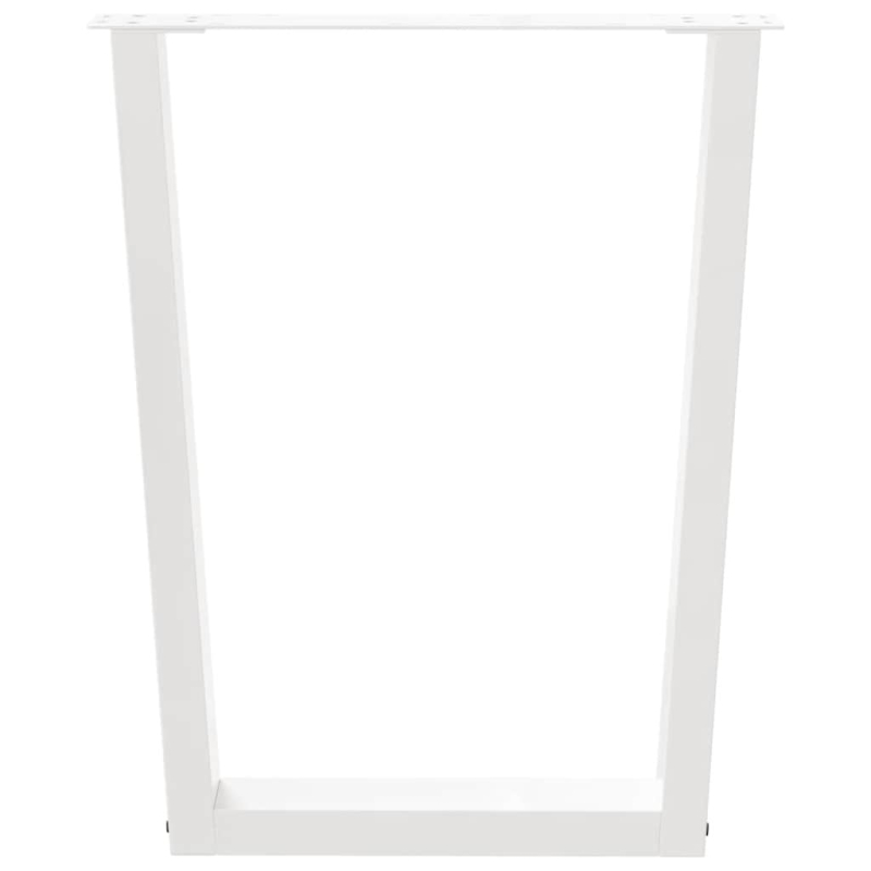 Esstischbeine V-Form 2 Stück Weiß 60x(72-73,3) cm Stahl