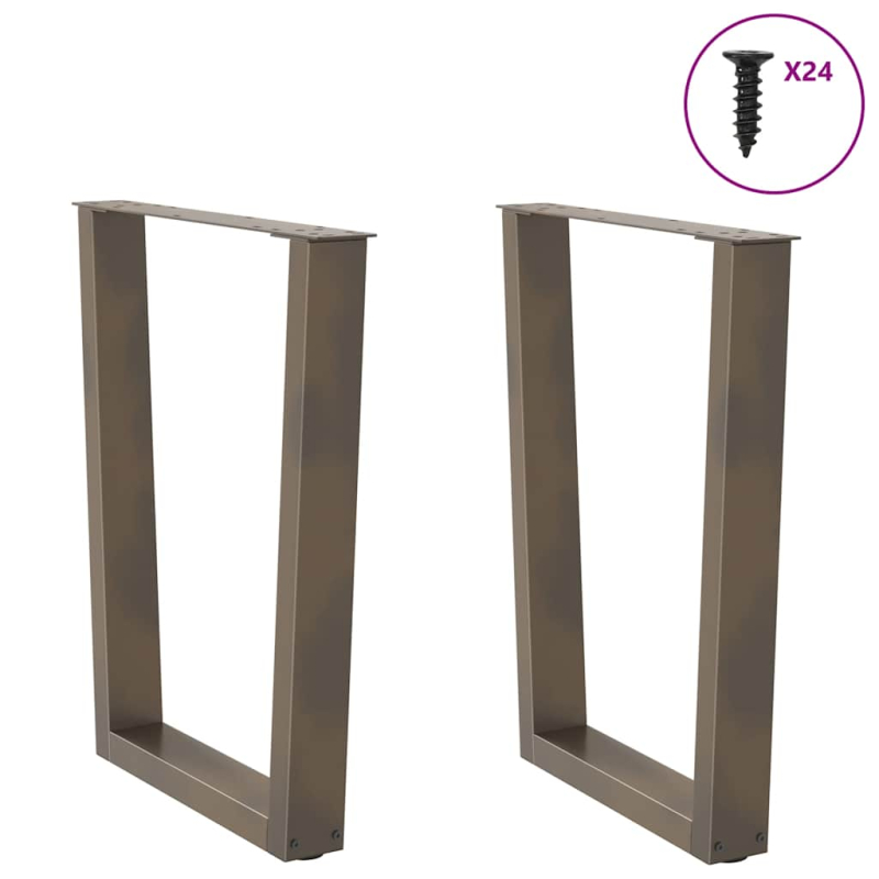 Esstischbeine V-Form 2 Stück Naturstahl 60x(72-73,3) cm Stahl