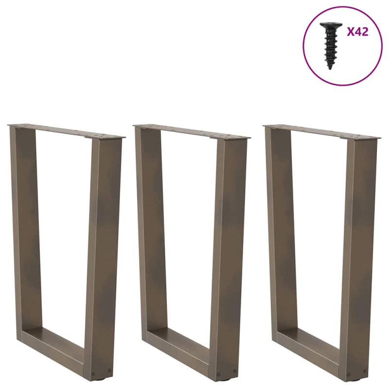 Esstischbeine V-Form 3 Stück Naturstahl 70x(72-73,3) cm Stahl