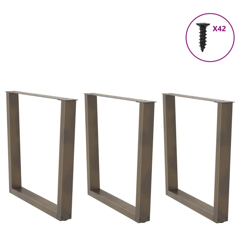 Esstischbeine V-Form 3 Stück Naturstahl 80x(72-73,3) cm Stahl