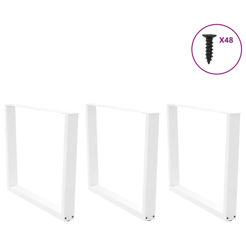 Esstischbeine V-Form 3 Stück Weiß 100x(72-73,3) cm Stahl