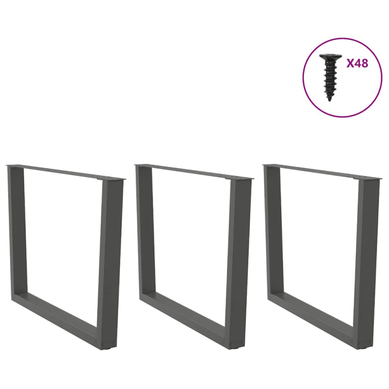 Esstisch Beine V-Form 3 Stück Anthrazit 100x(72-73,3) cm Stahl