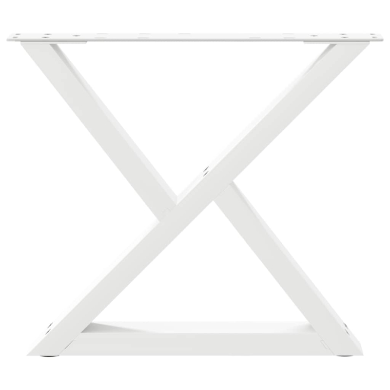 Couchtischbeine 2 Stk. Weiß 60x(42-43,3) cm Stahl