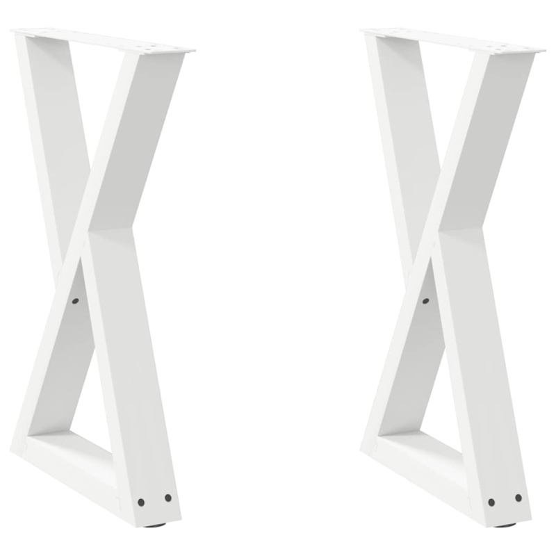 Esstisch Beine 2 Stk. Weiß 60x(72-73,3) cm Stahl