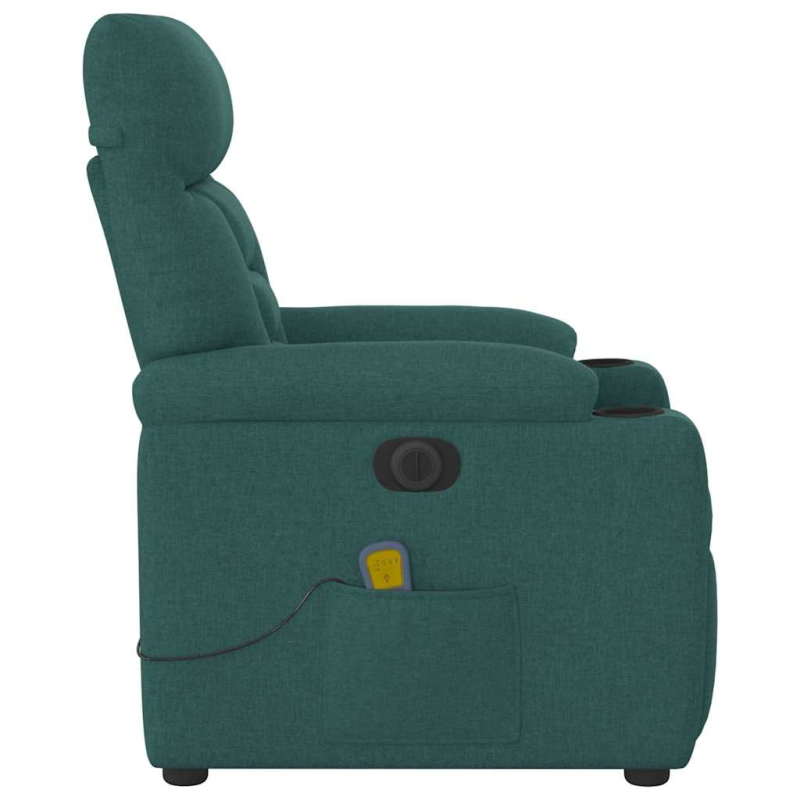 Massagesessel Elektrisch Dunkelgrün Stoff