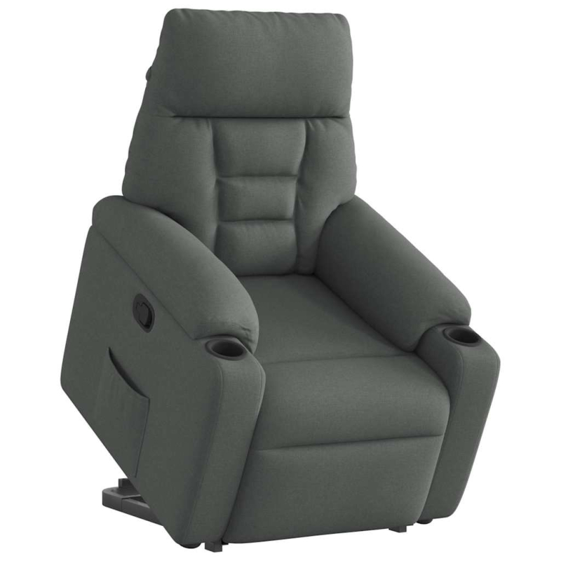 Relaxsessel mit Aufstehhilfe Dunkelgrau Stoff