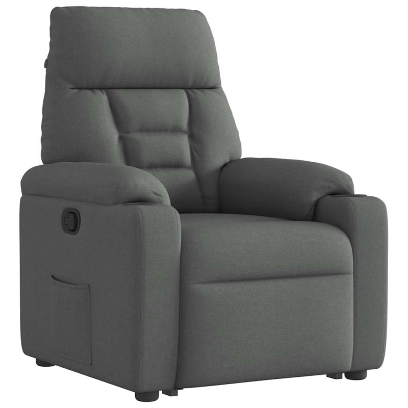 Relaxsessel mit Aufstehhilfe Dunkelgrau Stoff