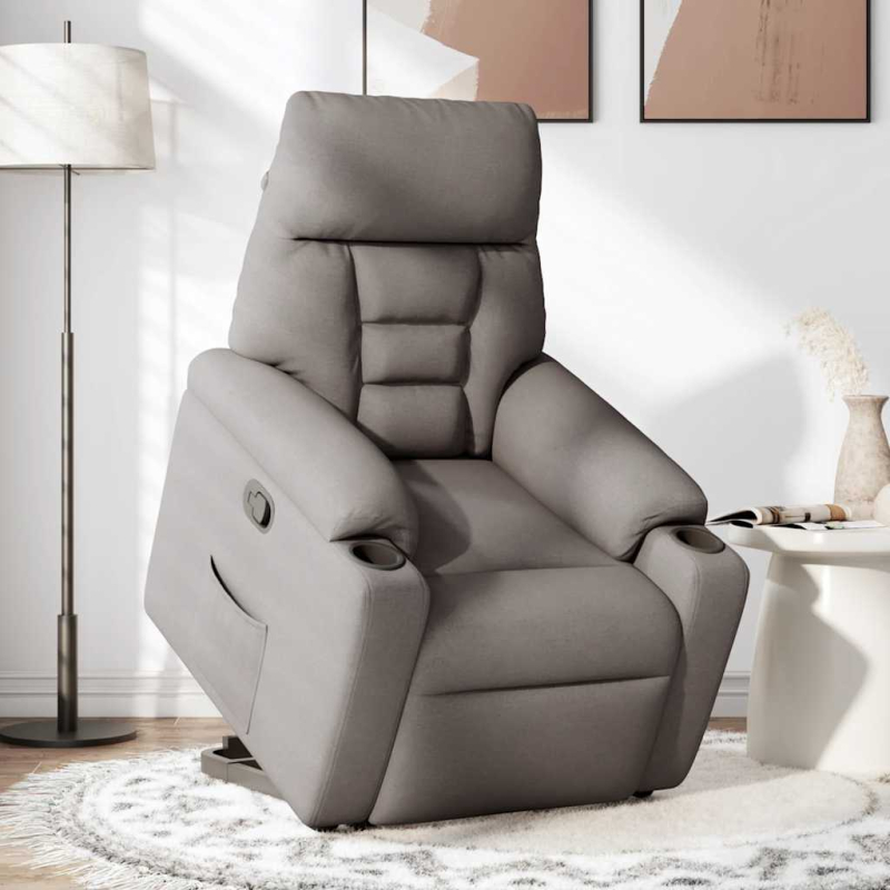 Relaxsessel mit Aufstehhilfe Taupe Stoff