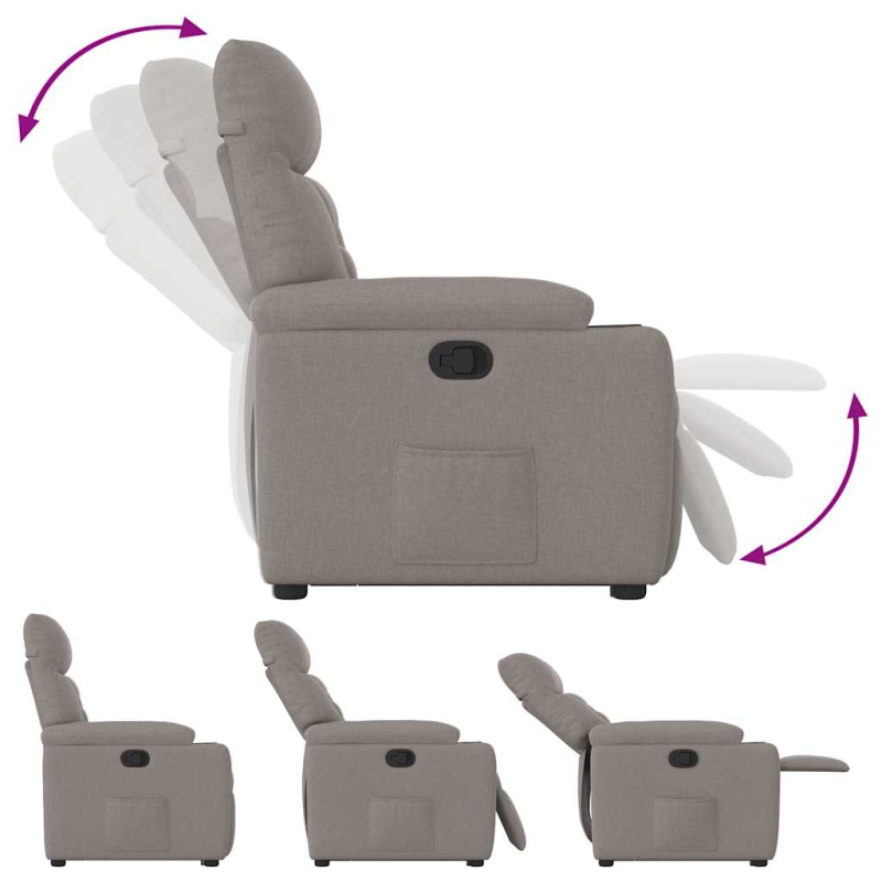 Relaxsessel mit Aufstehhilfe Taupe Stoff