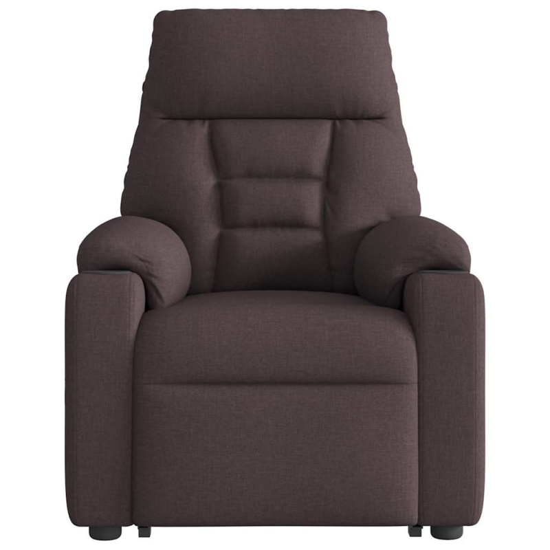 Massagesessel mit Aufstehhilfe Dunkelbraun Stoff