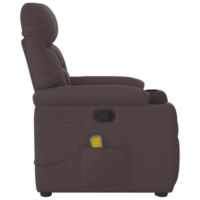 Massagesessel mit Aufstehhilfe Dunkelbraun Stoff
