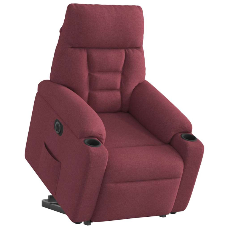 Relaxsessel mit Aufstehhilfe Elektrisch Weinrot Stoff