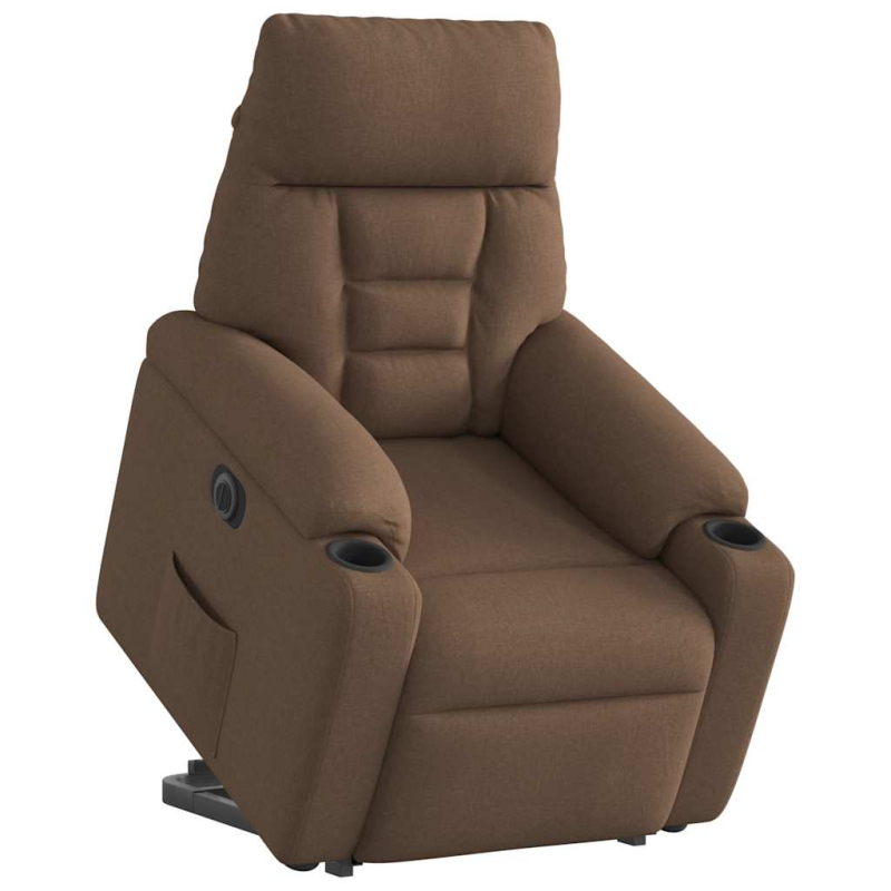 Relaxsessel mit Aufstehhilfe Elektrisch Braun Stoff