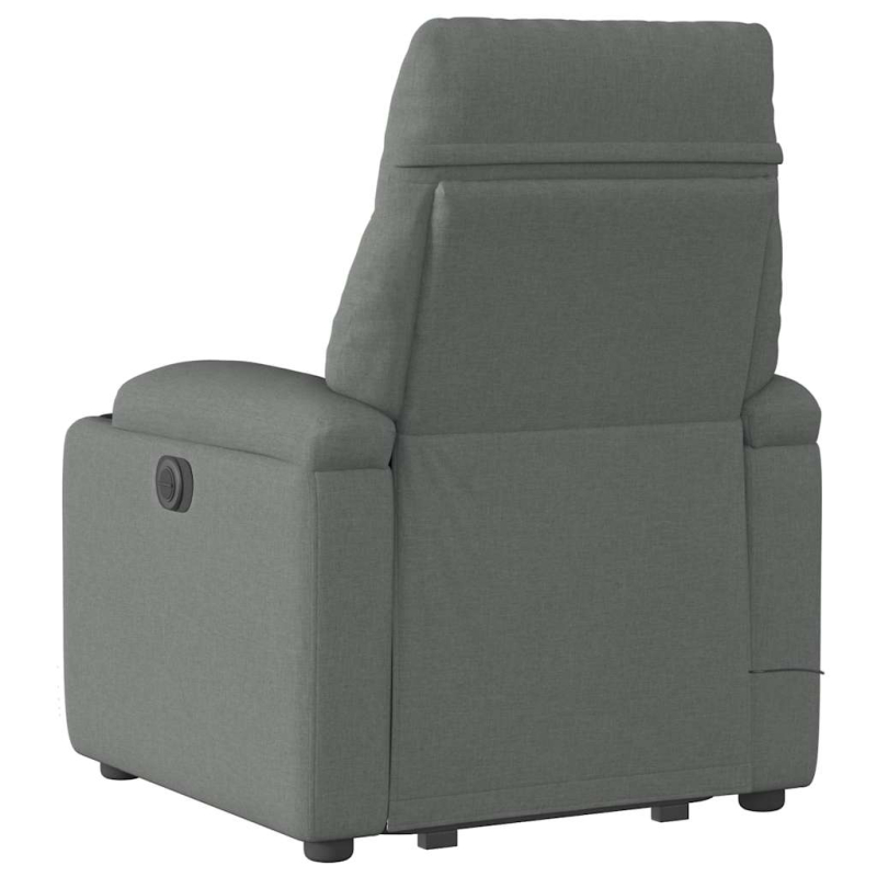 Elektrischer Massagesessel mit Aufstehhilfe Dunkelgrau Stoff